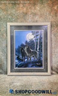 James Meger Signed "Moonlight Sonata" 310/1250 COA Wildlife Print Matted Framed