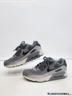 Nike Boy's Air Max 90 GS 'Anthracite Dark Grey' Synthetic Sneakers Sz 5.5