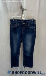 Silver Women's Dark Blue Mid Suki Capri Jean - Sz 29