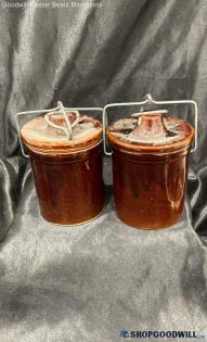 Vintage Stoneware Cheese Crock Jars