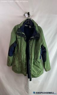 Columbia Women's Green/Blue Full Zip Fleece Lined Tech Jacket - Sz L