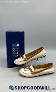 Sperry Women's Katharine White Leather Moc-Toe Shoes Sz 6