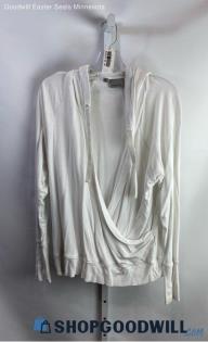 Athleta Women's White Surplice V Neck Lightweight Hoodie - Sz XL