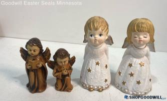 4pc Angel Figurines Ceramic & Resin Variety Brands Religious Holiday Christmas