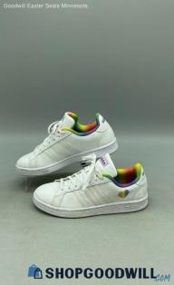 Adidas Women's Grand Court Rainbow White Leather Sneakers Sz 7.5