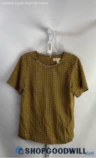 Michael Kors Women's Gold Chain Patterned Lightweight T-Shirt - Sz 6