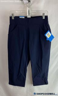 NWT Columbia Women's Navy Blue Pull On Active Fit Capri Pants - Sz S