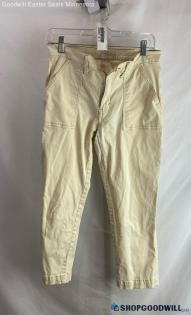 Lucky Brand Women's Ivory Beige High-Waisted Long Capri Jeans - Sz 6