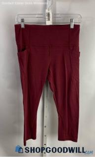 Athleta Women's Maroon Side Pocket Capri Leggings - Sz M