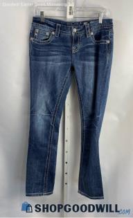 Miss Me Women's Weathered Blue Straight Leg Jeans - Sz 28