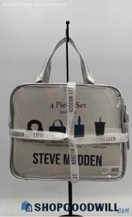 Steve Madden Clear/Silver Plastic Tote Bag Gift Set W/ Earmuffs, Tag, & Tumbler