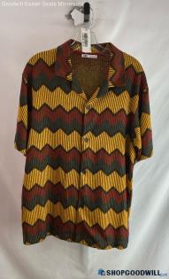 Zara Men's Multicolored Striped Knit Button up Shirt - Sz L