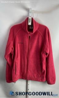 Columbia Women's Dark Pink Lightweight Full Zip Fleece Sweater - Sz L