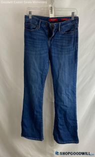 GUESS Women's Dark Blue Washed Mid-Rise Bootcut Jeans - Sz 28