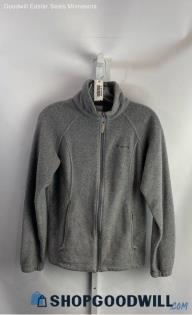 Columbia Women's Light Gray Full Zip Fleece Sweatshirt - Sz M