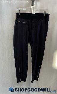 Athleta Women's Black Textured Zipper Pocket Ankle Zip Pants - Sz 6