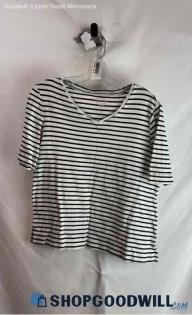 Chico's Women's Black/White Stripe T-Shirt - Sz L