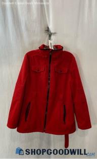 London Fog Women's Red Full Zip Lightweight Wrap Jacket - Sz L