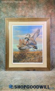 "Bark River Woodies" Koelpin Signed 52/600 Duck Wildlife Nature Print Framed PUO