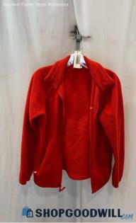 Columbia Women's Red Fleece Full Zip Sweatshirt - Sz M