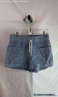 Athleta Women's Light Blue Linen 4" Pull on Shorts - Sz 4