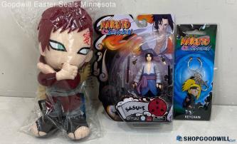 Naruto Shippuden Sasuke Action Figure/Deidara Key Chain/9" Gaara Plush