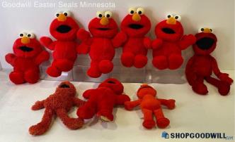 9pc Tyco/FisherPrice+ Elmo Plush/Dolls Vtg1995-2005 Tickle Me/Guess What+ *PwrOn