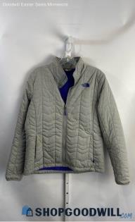 The North Face Women's Light Gray Puffer Jacket - Sz L