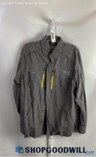 Cabela's Men's Gray Hybrid Tech Reflective Trim Button Down - Sz L