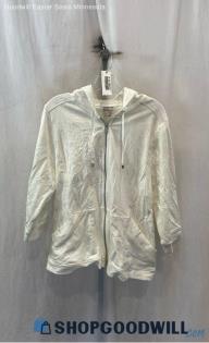 Chico's Women's White Textured Full Zip Hoodie - Sz XL