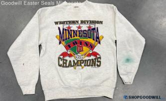 Minnesota Twins Western Div Champs Sweatshirt by Oneita Power Sweats - Sz L