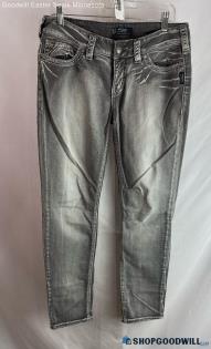 Silver Jeans Women's Weathered Gray Ankle Skinny Jeans - Sz 31