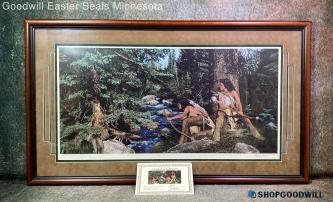 Craig Tennant Signed "School Days" 993/1500 COA Native American Print Framed PUO