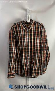 Cabela's Men's Maroon/Gray Plaid Long Sleeve Button Down - Sz L