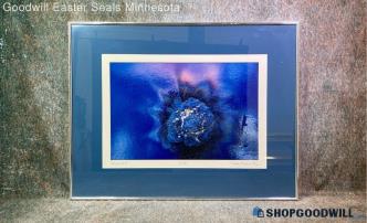 "Chromos 4 1" Douglas Messmer Signed Vtg 2/40 Abstract Blue Shape Print Framed