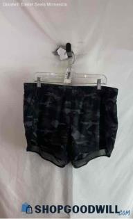 Athleta Women's Black/Gray Camo Running Shorts - Sz XL