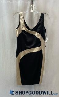 NWT Ann Klein Women's Black/White Gold Sheath Dress - Sz 6