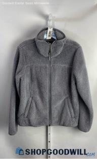 The North Face Women's Gray Plush Full Zip Sweatshirt - Sz M