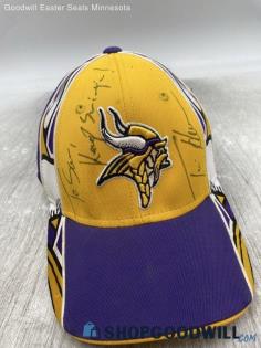 Reebok NFL Minnesota Vikings Flex Fitted Baseball Cap Yellow/Purple Hat - Sz OS