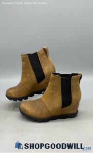 Sorel Women's Joan of Arctic Wedge Brown Suede Boots Sz 7.5