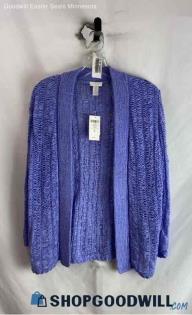 NWT Chico's Women's Lavender Loose Knit Open Cardigan - Sz M