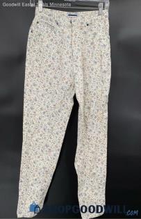 Memphis Junior White Denim & Blue floral jeans - Sz 6