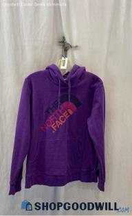 The North Face Women's Purple/Pink Logo Graphic Hoodie - Sz L