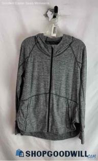 Athleta Women's Heather Gray Active Lightweight Zip Up Hoodie - Sz L