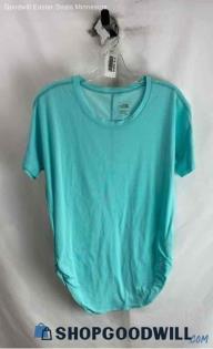 The North Face Women's Aqua Blue Ruched Scoop T-shirt - Sz M