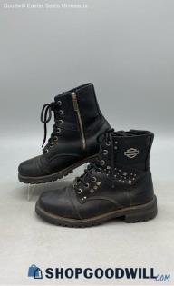 Harley-Davidson Women's 87026 Black Leather Biker Boots Sz 7.5