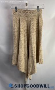 Chico's Women's Beige/Cream Animal Patterned Fuzzy Knit Midi Skirt - Sz S