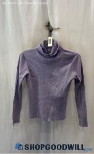 Chico's Women's Lavender Slim Ribbed Turtleneck Sweater - Sz M