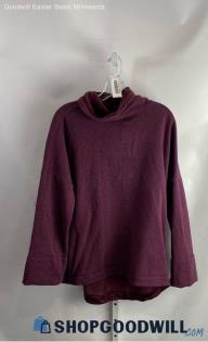 Athleta Women's Burgundy Plush Lined Funnel Neck Sweatshirt - Sz M