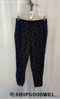 Madewell Women's Black/Blue/Brown Floral Slim Fit Pull-On Pants - Sz XS